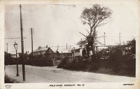 Old real photo postcard of Pole Bank, Woodley nr Stockport