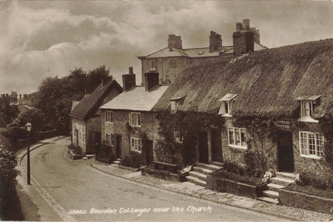 Old real photo postcard of Benja Fold, Bramhall in Cheshire