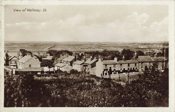 VIEW OF WALLASEY - OLD REAL PHOTO WIRRAL POSTCARD (ref 3954/22/W6)