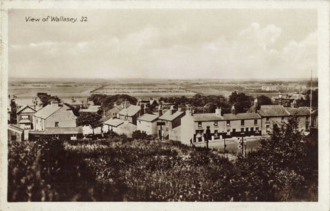 VIEW OF WALLASEY - OLD REAL PHOTO WIRRAL POSTCARD (ref 3954/22/W6)