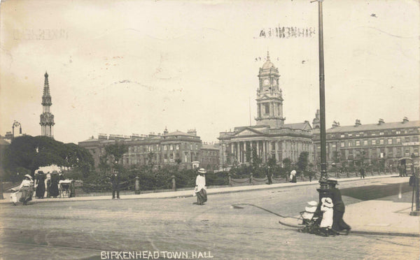 Old postcard of Birkenhead Town Hall, Wirral