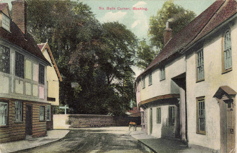 SIX BELLS CORNER, BOCKING - OLD ESSEX POSTCARD (ref 5104/22/W6)