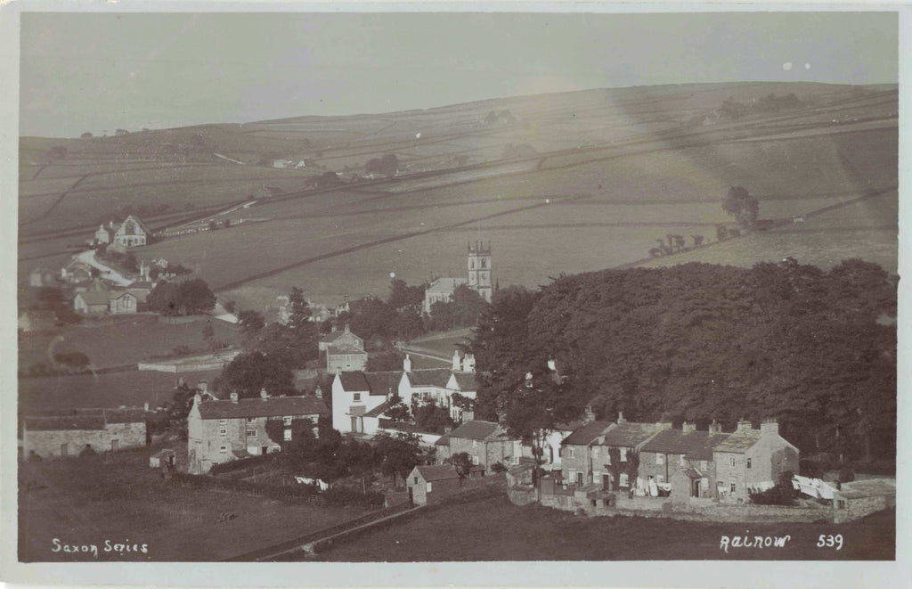 Old real photo postcard of Rainow near Macclesfield