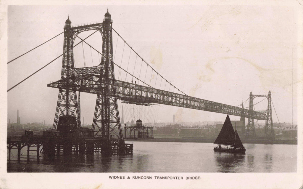 WIDNES & RUNCORN TRANSPORTER BRIDGE, OLD REAL PHOTO POSTCARD (ref 1839/22/W6)