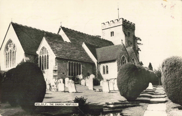 Real photo postcard of The Church, Henfield in Sussex