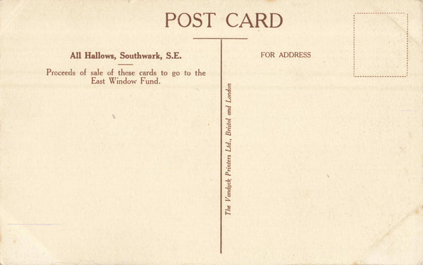 ALL HALLOWS, NORTH AISLE - SOUTHWARK, S.E. - OLD LONDON CHURCH POSTCARD (ref 1869/22/W6)