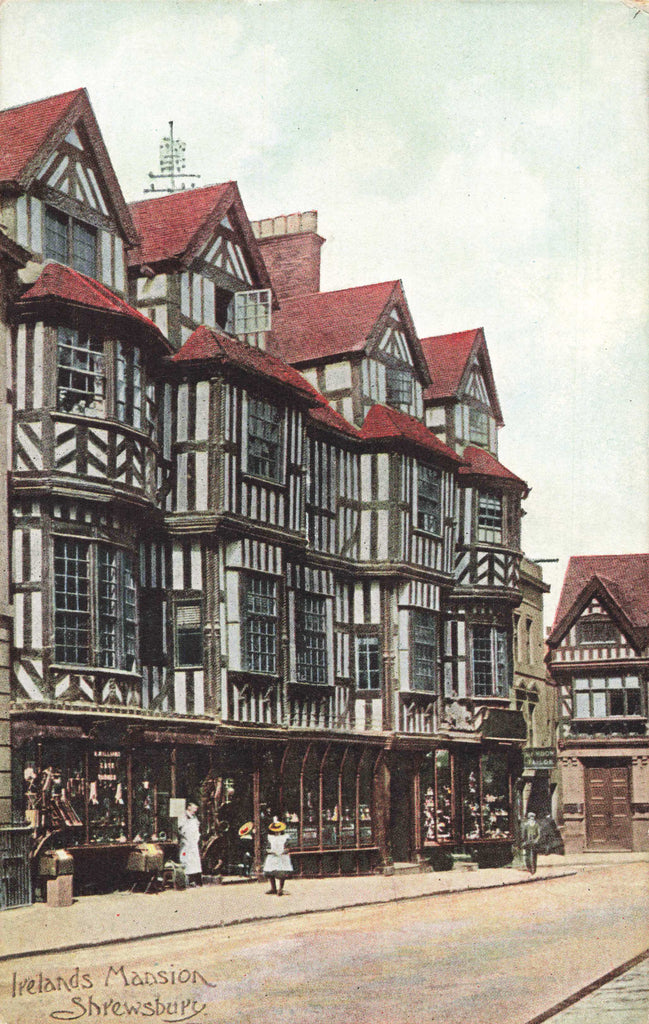 Old postcard of Ireland's Mansion, Shrewsbury