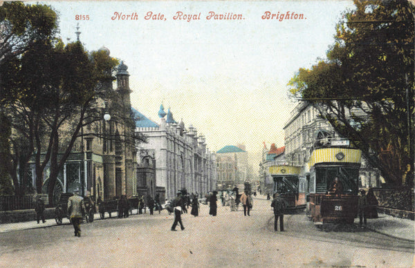 Old postcard of North Gate, Royal Pavilion, Brighton
