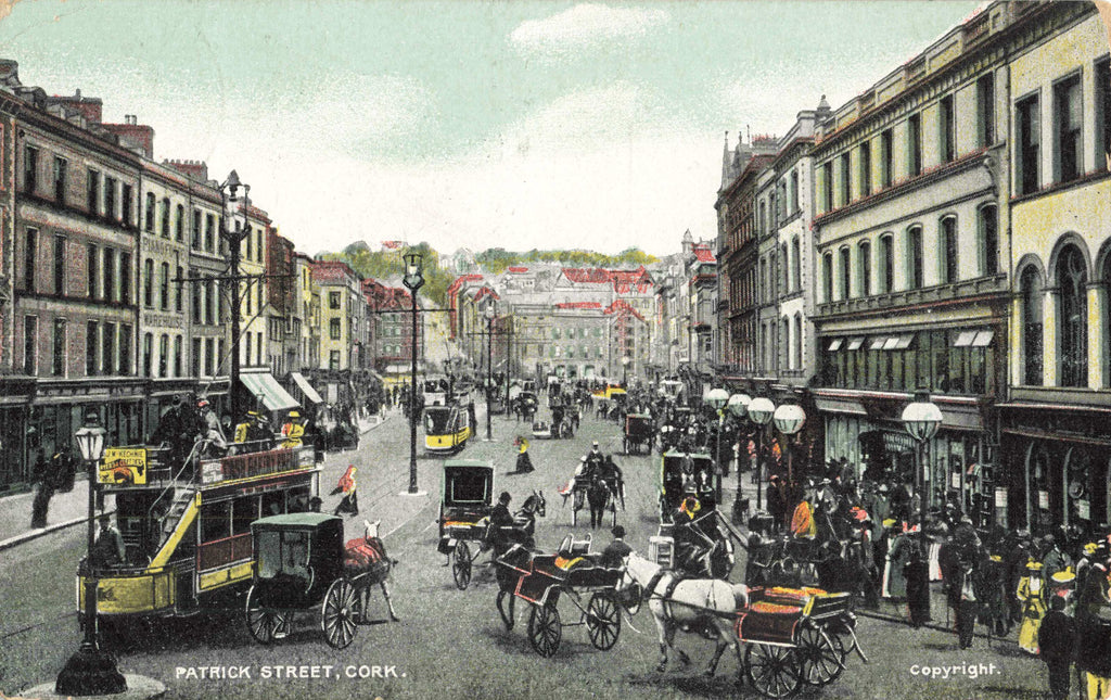 Pre 1918 postcard of Patrick Street, Cork