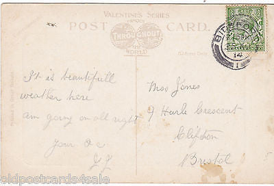 KINGSLEY'S STATUE & PROMENADE, BIDEFORD - 1914 POSTCARD (ref 5173/12)