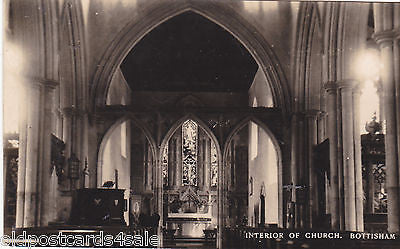 BOTTISHAM CHURCH INTERIOR - REAL PHOTO POSTCARD (re 7280)