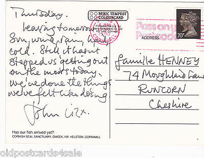 CORNISH SEAL SANCTUARY - MODERN SIZE 1990 POSTCARD (ref 7427)