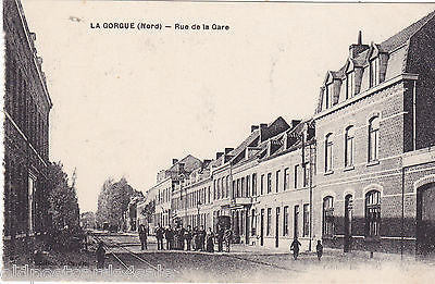 LA GORGUE (NORD) - RUE DE LA GARE - OLD POSTCARD