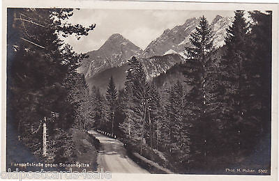 FERNPAßSTRAßE GEGEN SONNENSPITZE - REAL PHOTO POSTCARD (ref 3346)