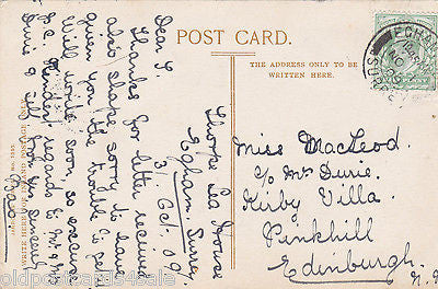 HOUSEBOAT REACH, STAINES - 1909 POSTCARD (ref 3415)