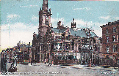 TOWN HALL, TALBOT SQUARE, BLACKPOOL - OLD POSTCARD