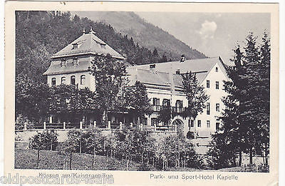 KOSSEN AM KAISERGEBIRGE PARK UND SPORT-HOTEL KAPELLE- 1924 POSTCARD