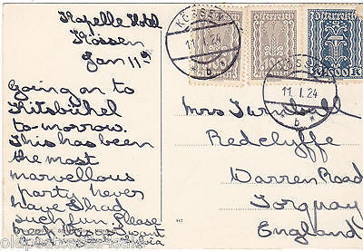 KOSSEN AM KAISERGEBIRGE PARK UND SPORT-HOTEL KAPELLE- 1924 POSTCARD (ref 2048)