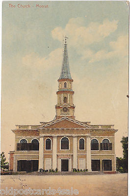 THE CHURCH - MEERUT - 1912 INDIA POSTCARD