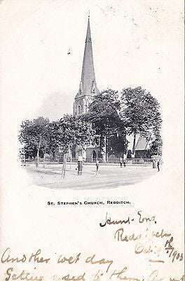 St Stephen's Church, Redditch - old postcard