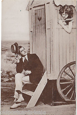 OH WHAT A PIECE OF LUCK! - 1913 REAL PHOTO POSTCARD (ref 2509/14/Y)