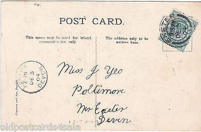 PARISH CHURCH, KENTON, DEVON - INTERIOR - 1904 POSTCARD (ref 1624)