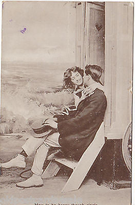 HOW TO BE HAPPY THOUGH SINGLE - 1913 REAL PHOTO POSTCARD (ref 2176/14/Y)
