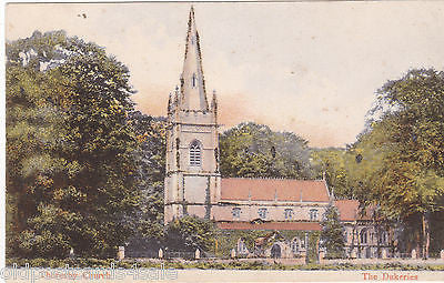 THORESBY CHURCH, THE DUKERIES - PRE 1918 GLITTER POSTCARD (ref 4731)
