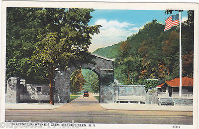 ENTRANCE TO WATKINS GLEN, WATKINS GLEN, N.Y. - OLD POSTCARD (ref 3587/12)