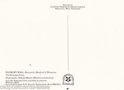HANBURY HALL, WORCESTERSHIRE - MODERN SIZE POSTCARD (ref 3850)