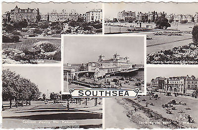 SOUTHSEA - REAL PHOTO MULTIVIEW POSTCARD, POSTED 1961 (ref 5286/14)