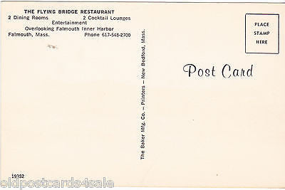 FLYING BRIDGE RESTAURANT, FALMOUTH, MASS. - POSTCARD (ref 2109)