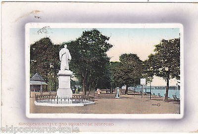 KINGSLEY'S STATUE & PROMENADE, BIDEFORD - 1914 POSTCARD (ref 5173/12)