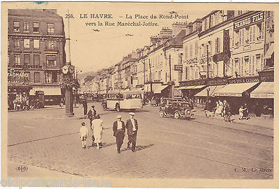 LE HAVRE - LA PLACE DU ROND POINT, VERS LA RUE MARECHAL-JOFFRE