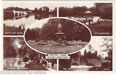SOUTH PARK, DARLINGTON - REAL PHOTO MULTIVIEW POSTCARD (ref 1888)