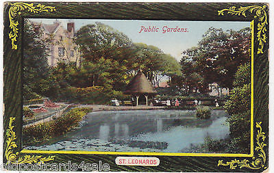 Old postcard of Public Gardens, St Leonards, 1910