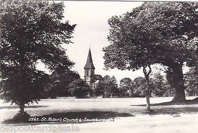 ST PETER'S CHURCH & SOUTHBOROUGH - REAL PHOTO POSTCARD (ref 5334/15)