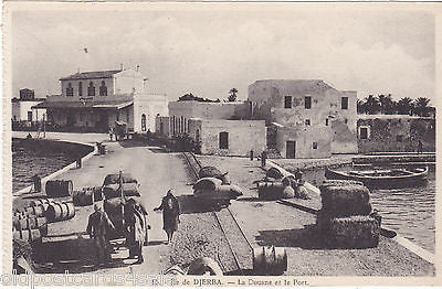 ILE DE DJERBA - LA DOUANE ET LA PORT - OLD POSTCARD (ref 1697)