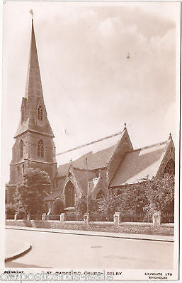 ST MARY'S R.C. CHURCH, SELBY - REAL PHOTO POSTCARD - REJECT? (ref 5663/13)