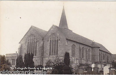 COLLEGIATE CHURCH OF LINGFIELD - 1926 REAL PHOTO POSTCARD (ref 5085/16)