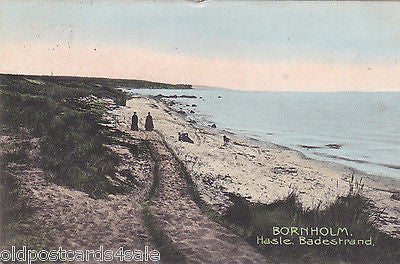 BORNHOLM, HASLE, BADESTRAND - 1907 POSTCARD