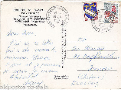 MITTELWIHR (HAUT RHIN) GROUPE FOLKLORIQUE 1967 POSTCARD