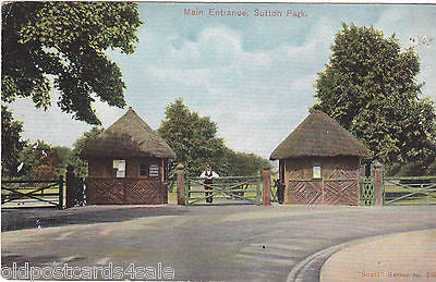 MAIN ENTRANCE, SUTTON PARK - OLD POSTCARD (ref 7258/15)