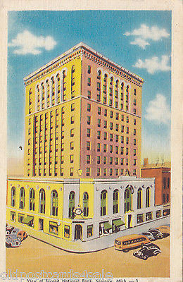 SECOND NATIONAL BANK, SAGINAW, MICHIGAN - 1946 POSTCARD