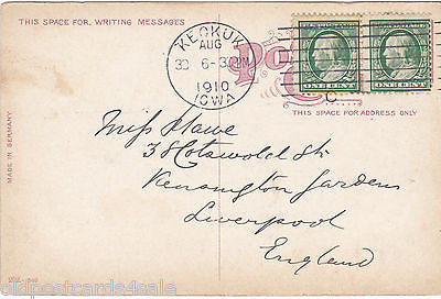 LOWER LOCKS, KEOKUK, IOWA - 1910 POSTCARD (ref 6305/13)