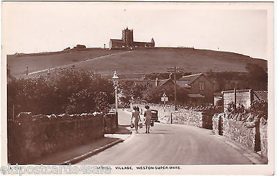 UPHILL VILLAGE WESTON SUPER MARE 1940s RP POSTCARD - NURSING SLOGAN (DEB5039/12)