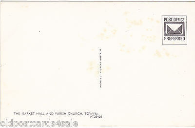 TOWYN - MARKET HALL & PARISH CHURCH - POSTCARD (ref 1722)