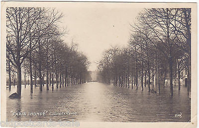 PARIS INONDE - COURS LA REINE - RP POSTCARD PARIS FLOODS - 1910 (ref 4808/12)