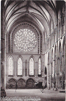 LINCOLN CATHEDRAL, SOUTH TRANSEPT - OLD POSTCARD (ref 1619/14)
