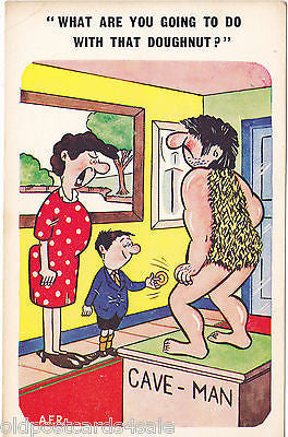 WHAT ARE YOU GOING TO DO WITH THAT DOUGHNUT?  CONSTANCE COMIC POSTCARD (ref 1567)